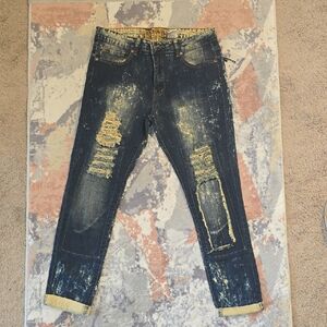 Distressed Blue Jeans